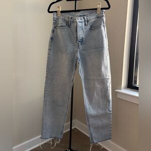 light blue straight jeans